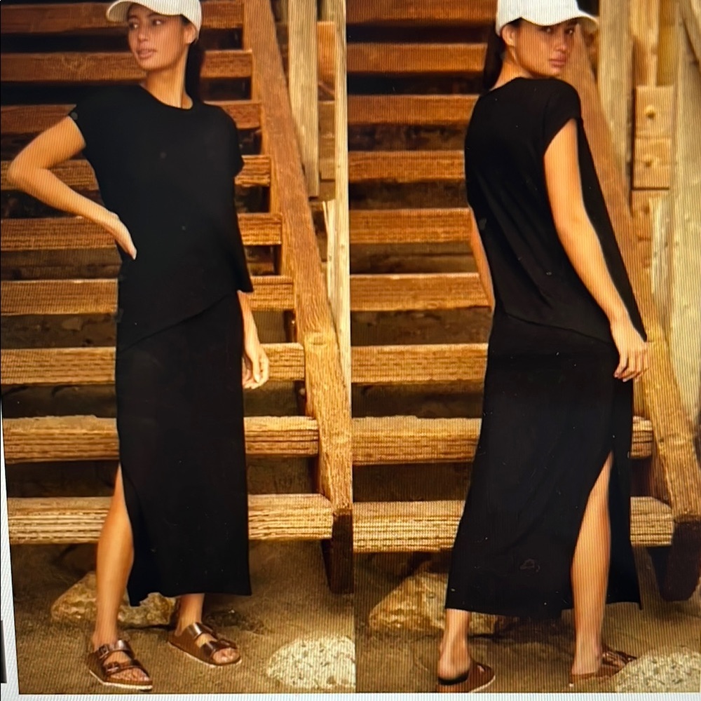 Sweaty Betty Black Mellow Midi Dress